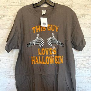 Gildan Halloween Shirt Gray Size Large